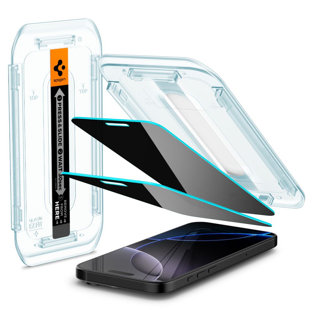 Spigen EZ Fit privatumo stiklas iPhone 16/17 Pro Max (2 vnt.)