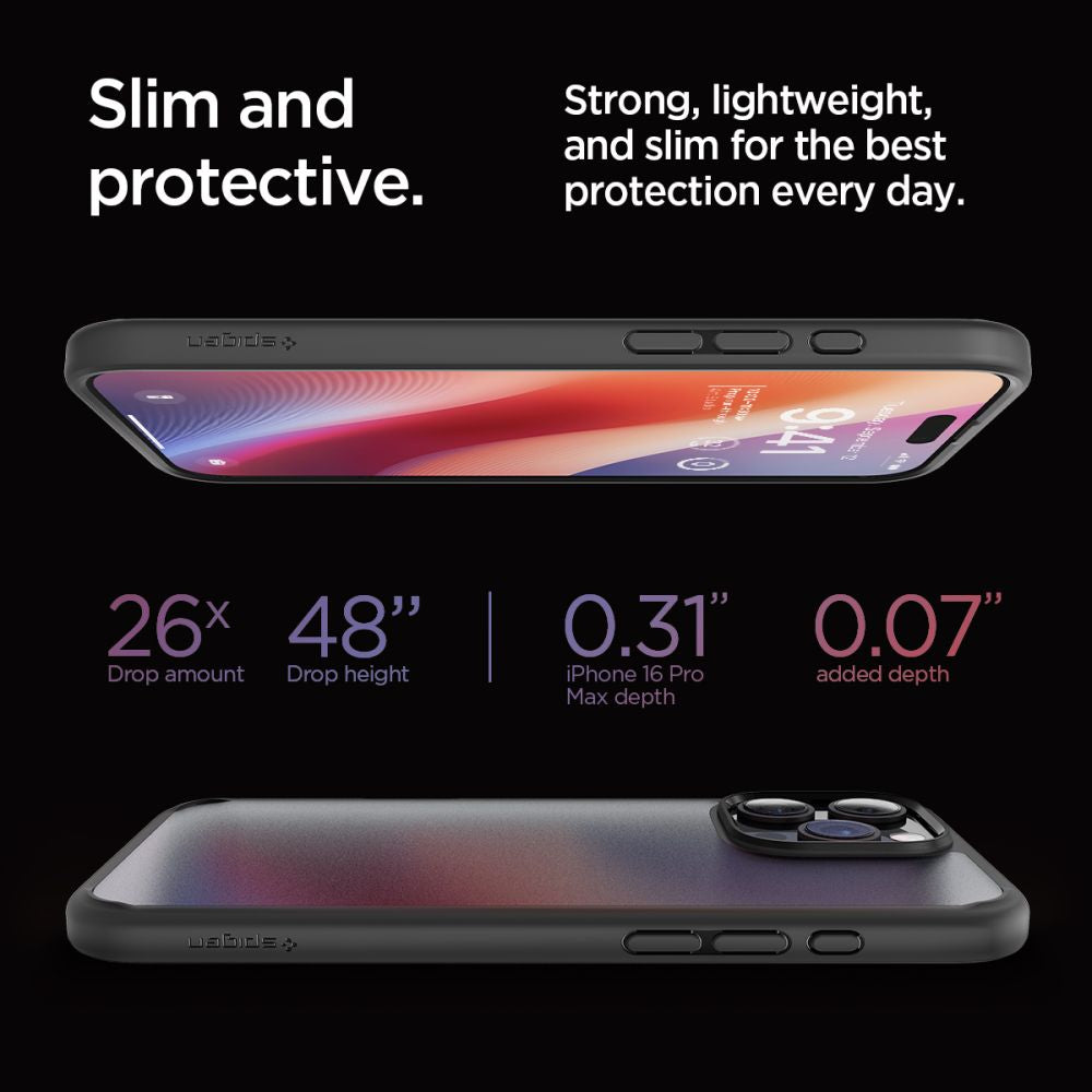 Spigen Ultra Hybrid dėklas iPhone 16 Pro Max – juodas