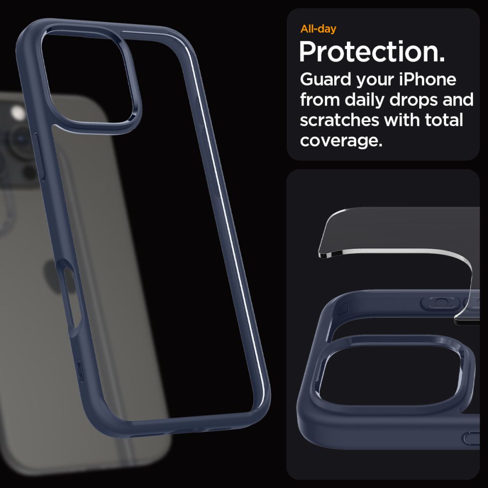 Spigen Ultra Hybrid dėklas iPhone 16 Pro Max – mėlynas