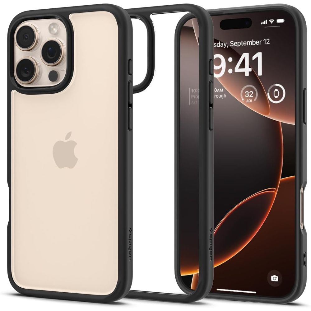 Spigen Ultra Hybrid dėklas iPhone 16 Pro Max – matinis juodas