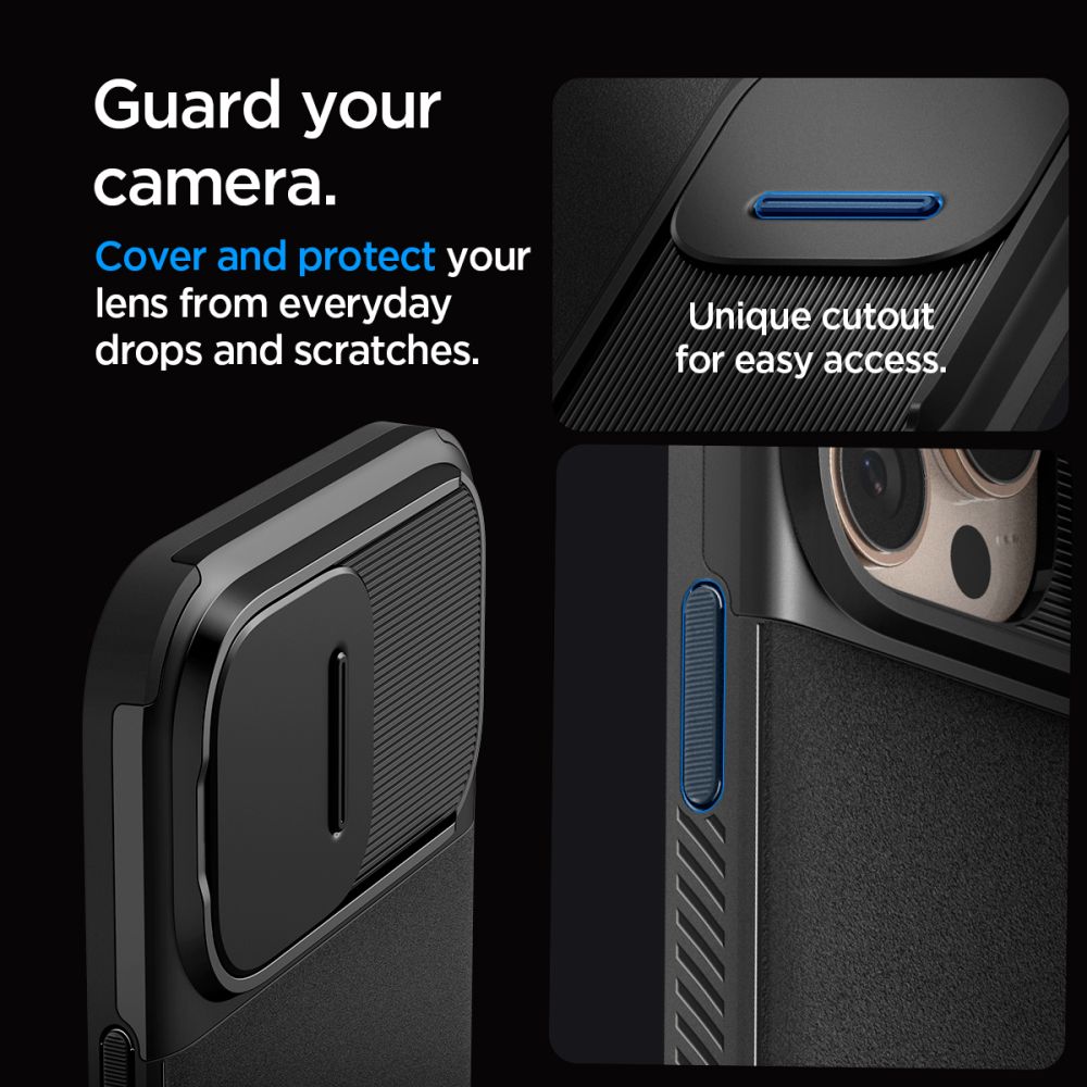 Spigen Optik Armor MagSafe dėklas iPhone 16 Pro Max – juodas