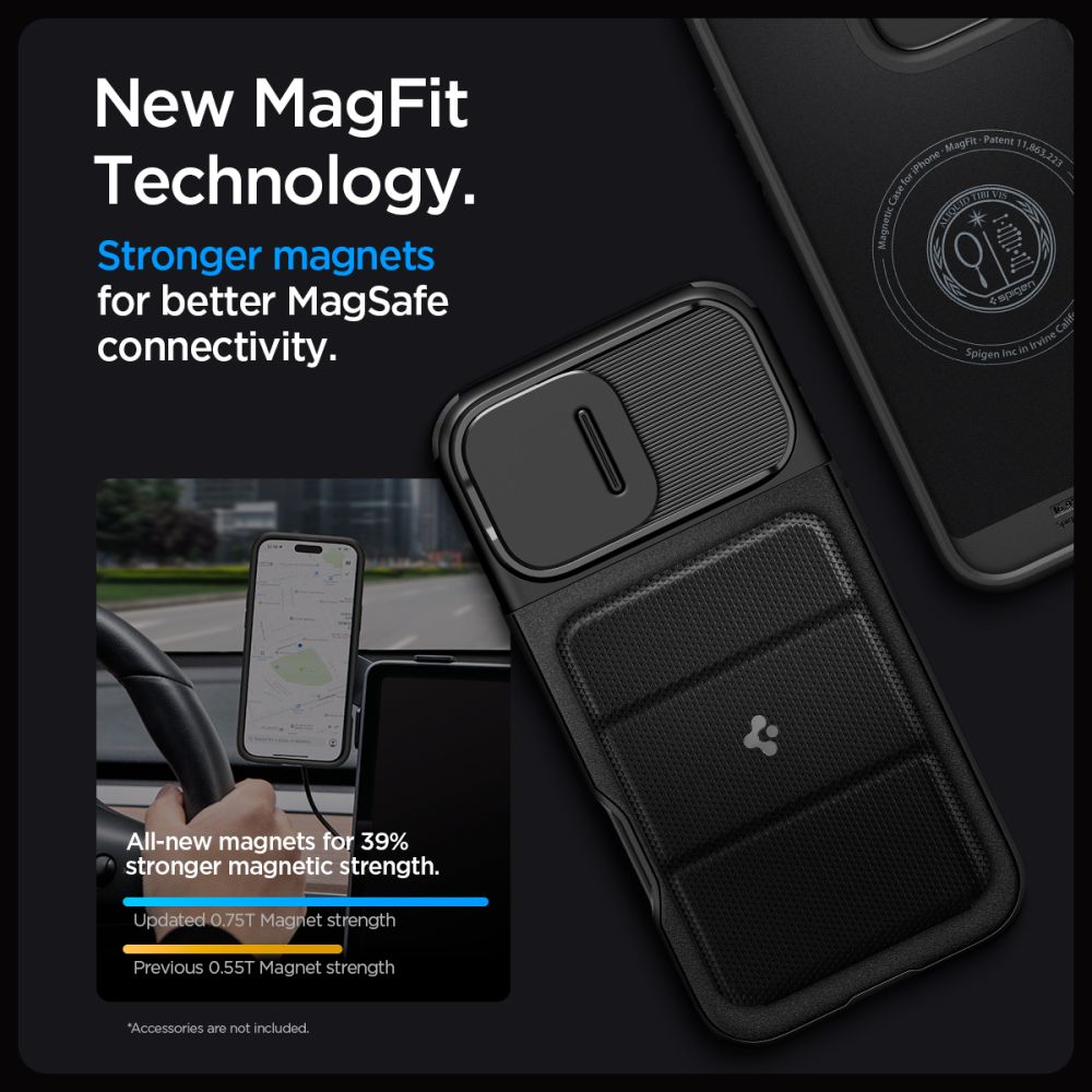 Spigen Optik Armor MagSafe dėklas iPhone 16 Pro Max – juodas