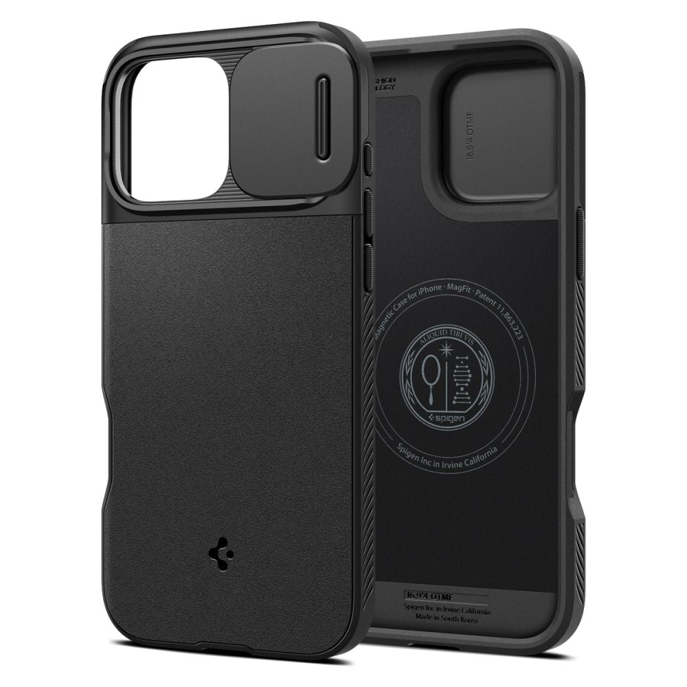 Spigen Optik Armor MagSafe dėklas iPhone 16 Pro Max – juodas