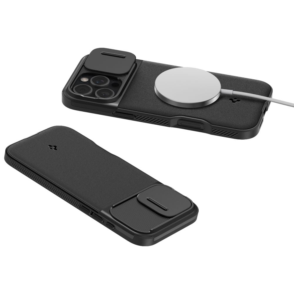 Spigen Optik Armor MagSafe dėklas iPhone 16 Pro Max – juodas