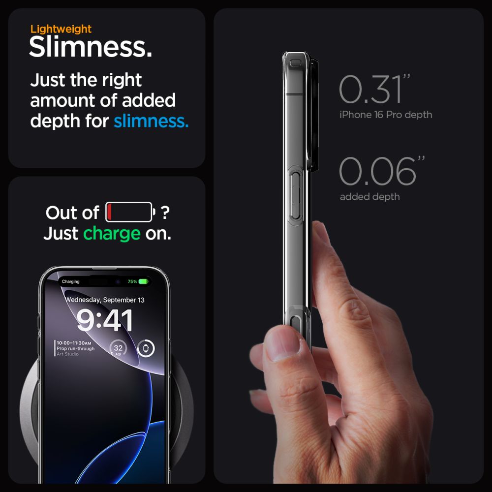 Spigen Liquid Crystal MagSafe dėklas iPhone 16 Pro Max – skaidrus