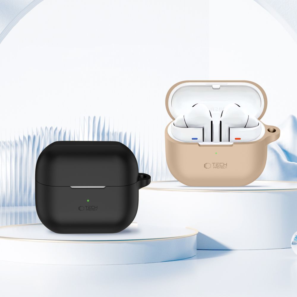 Tech-Protect silikoninis dėklas Galaxy Buds 3/3 Pro – juodas -- Samsung Galaxy Buds 3