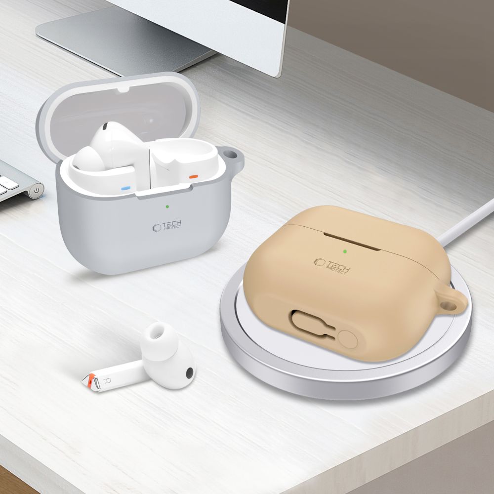 Tech-Protect silikoninis dėklas Buds 3/3 Pro – rudas -- Samsung Galaxy Buds 3