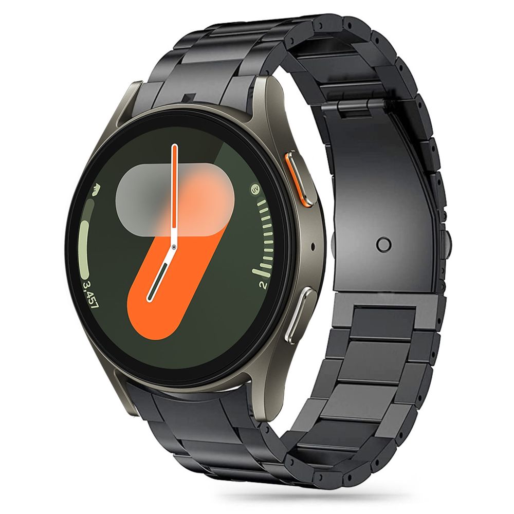 Tech-Protect nerūdijantis dirželis, skirtas Samsung Galaxy Watch 4 / 5 / 5 Pro / 6 / 7 / FE - juodas -- Samsung Galaxy...