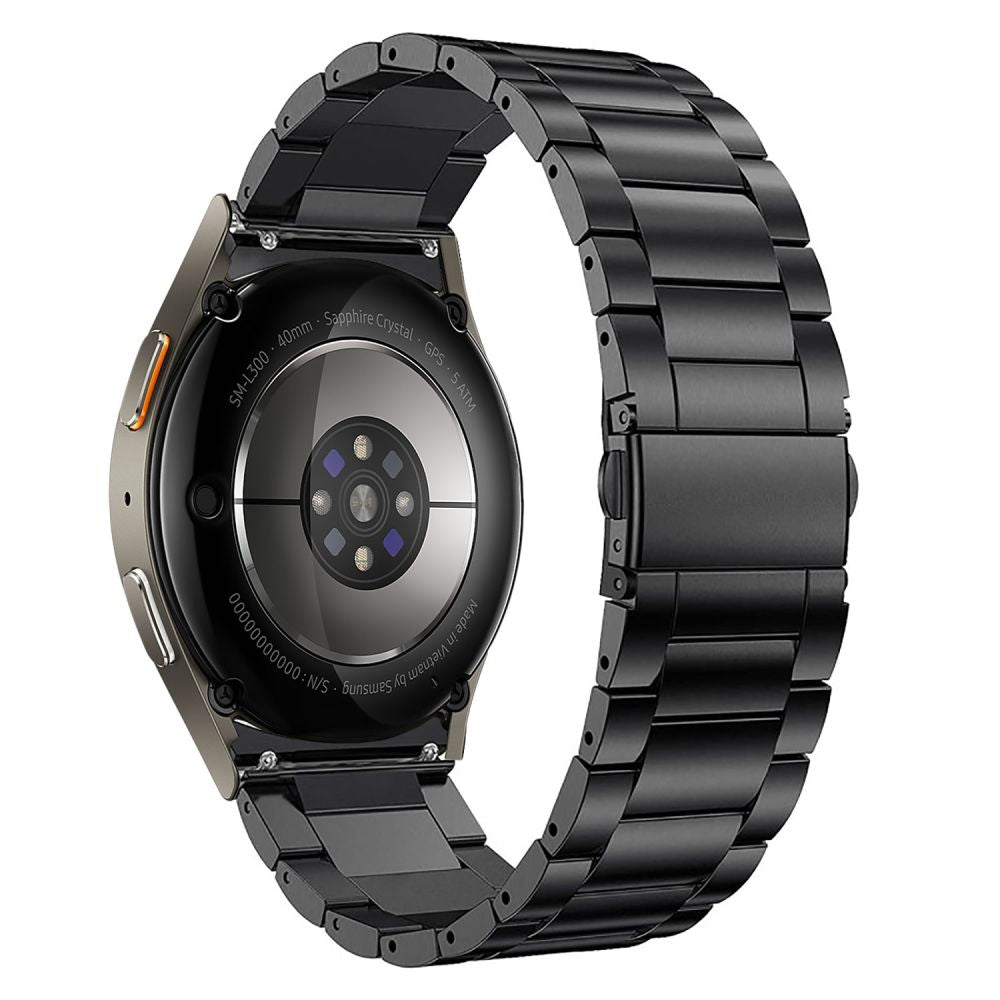 Tech-Protect nerūdijantis dirželis, skirtas Samsung Galaxy Watch 4 / 5 / 5 Pro / 6 / 7 / FE - juodas -- Samsung Galaxy...