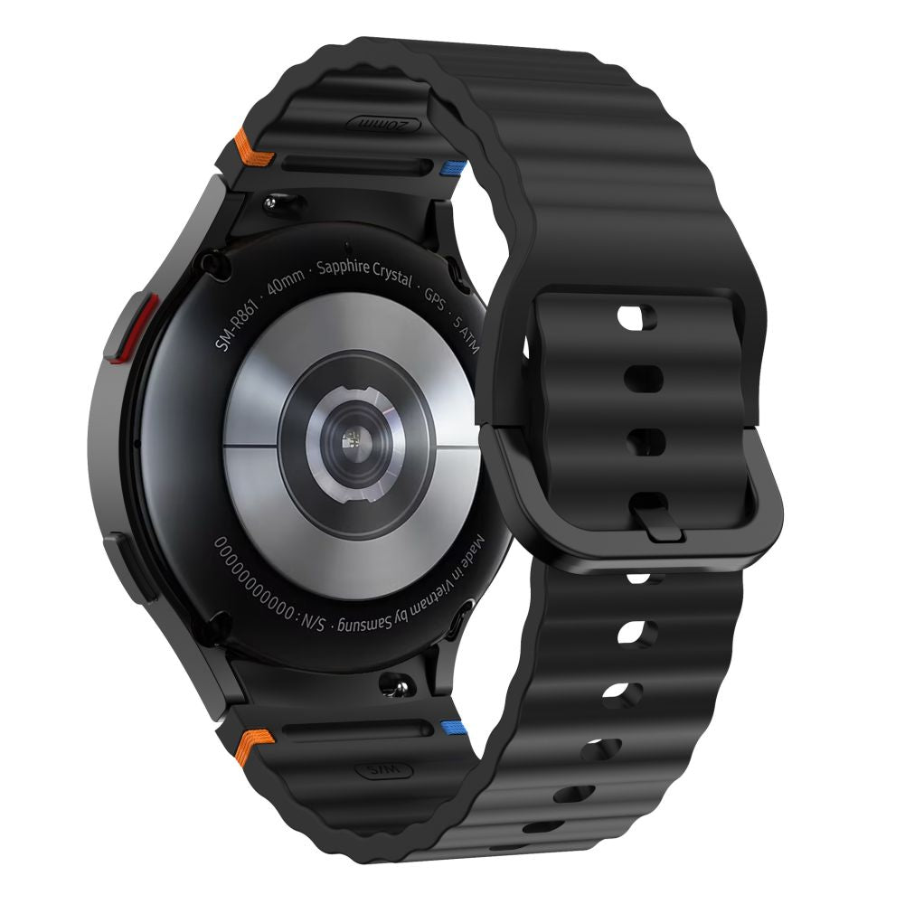 Tech-Protect silikoninis sportinis dirželis, skirtas Samsung Galaxy Watch 4 / 5 / 5 Pro / 6 / 7 / FE - juodas -- Samsung...