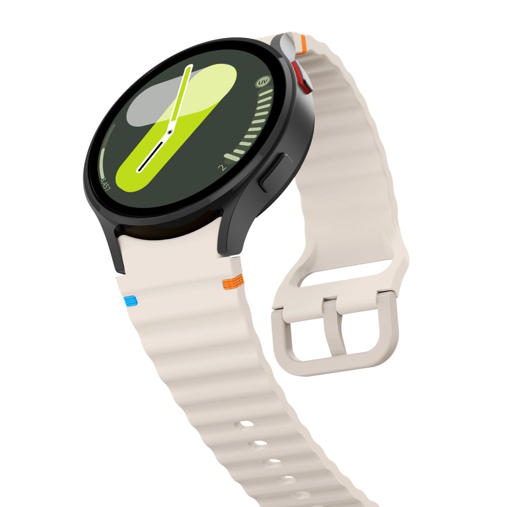 Tech-Protect silikoninis sportinis dirželis, skirtas Samsung Galaxy Watch 4 / 5 / 5 Pro / 6 / 7 / FE - smėlio spalvos --...