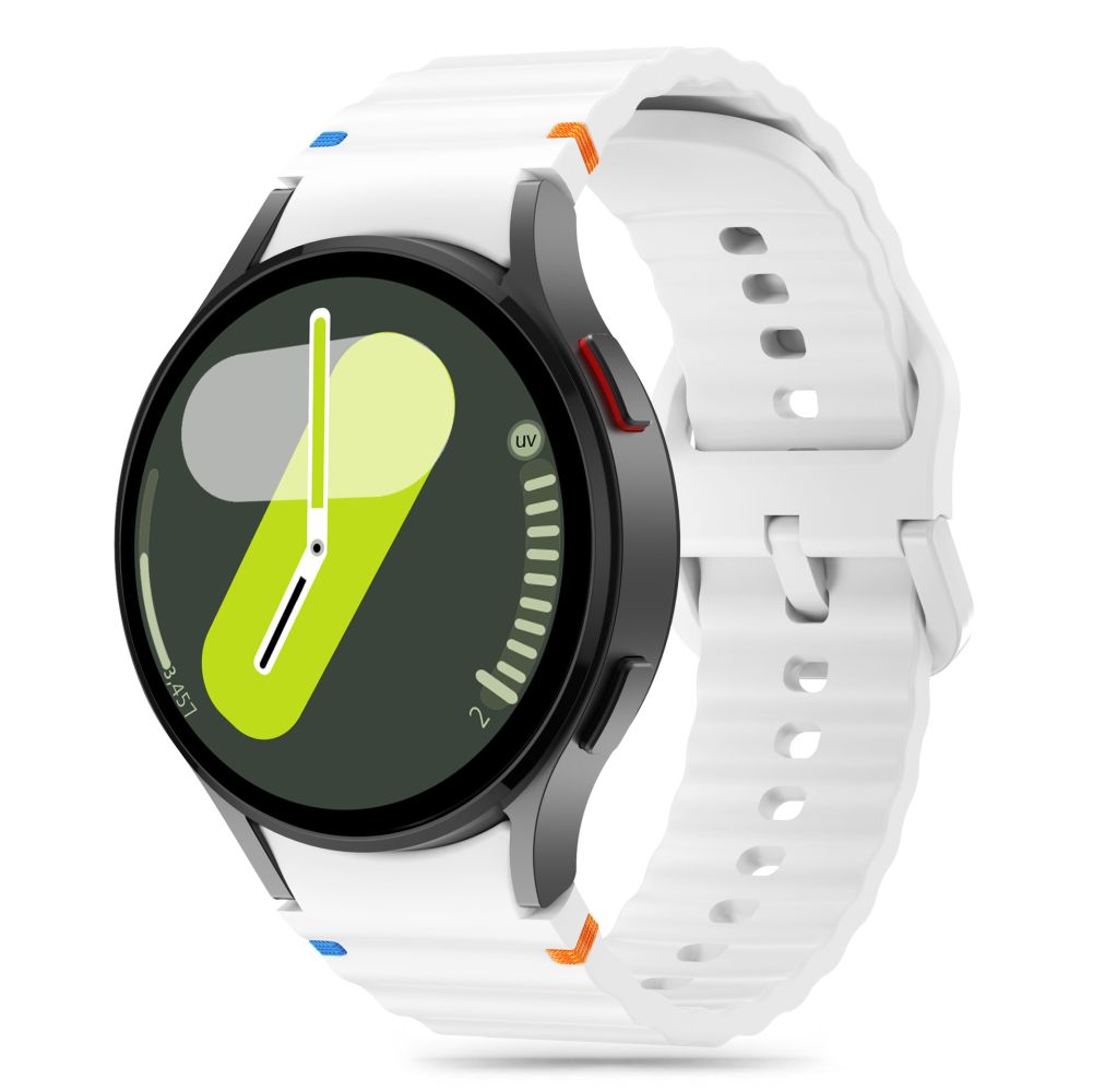 Tech-Protect silikoninis sportinis dirželis, skirtas Samsung Galaxy Watch 4 / 5 / 5 Pro / 6 / 7 / FE - baltas -- Samsung...