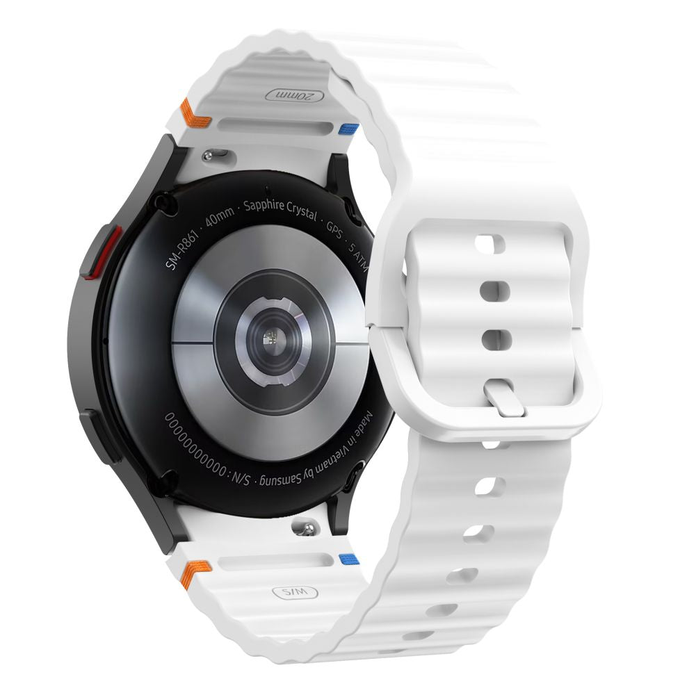 Tech-Protect silikoninis sportinis dirželis, skirtas Samsung Galaxy Watch 4 / 5 / 5 Pro / 6 / 7 / FE - baltas -- Samsung...