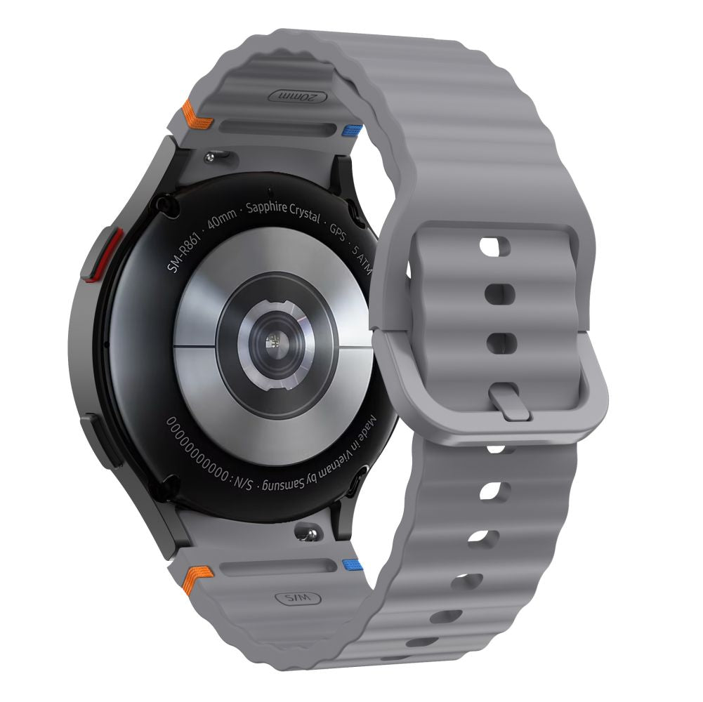 Tech-Protect silikoninis sportinis dirželis, skirtas Samsung Galaxy Watch 4 / 5 / 5 Pro / 6 / 7 / FE - pilkas -- Samsung...