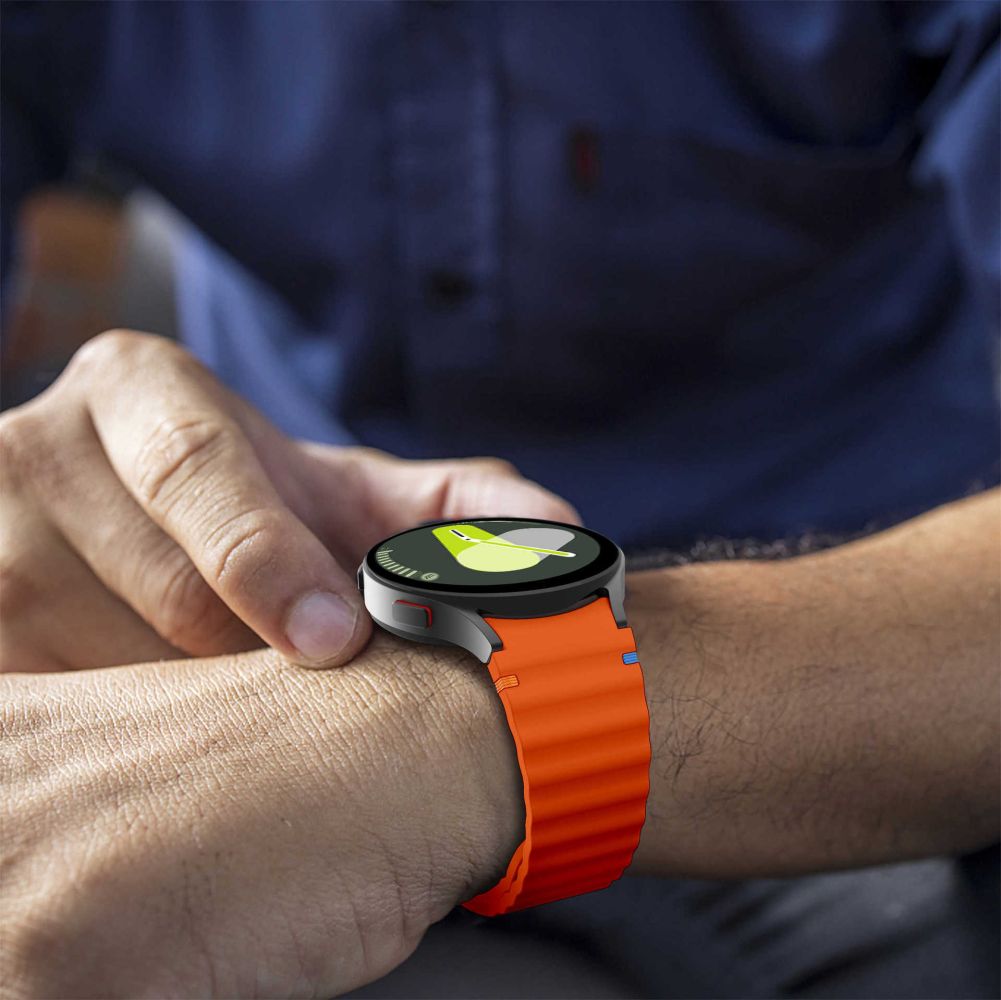 Tech-Protect silikoninis sportinis dirželis, skirtas Samsung Galaxy Watch 4 / 5 / 5 Pro / 6 / 7 / FE - oranžinė --...