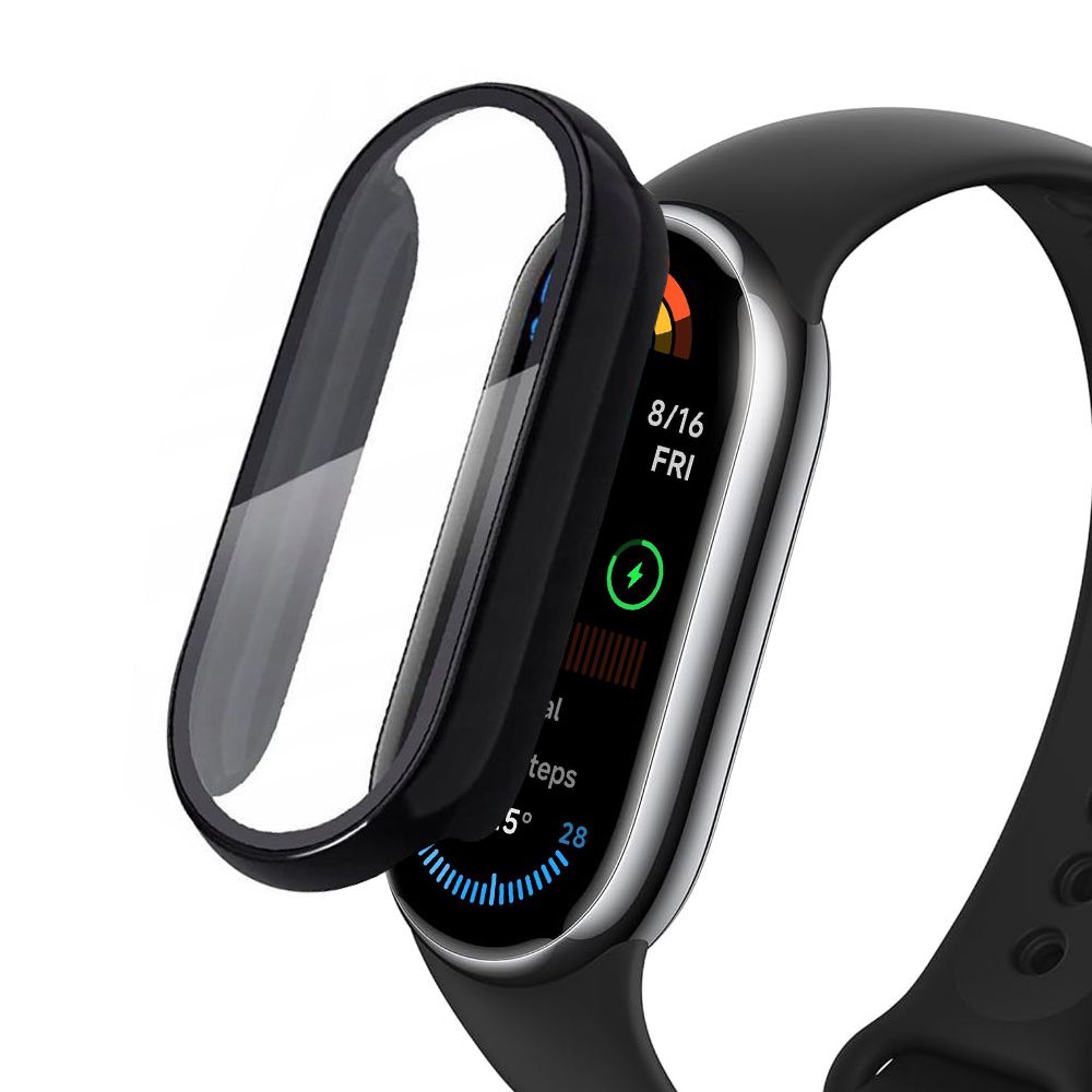 Tech-Protect Defense360 dėklas su stiklu Smart Band 9 – juodas -- Xiaomi Smart Band 9