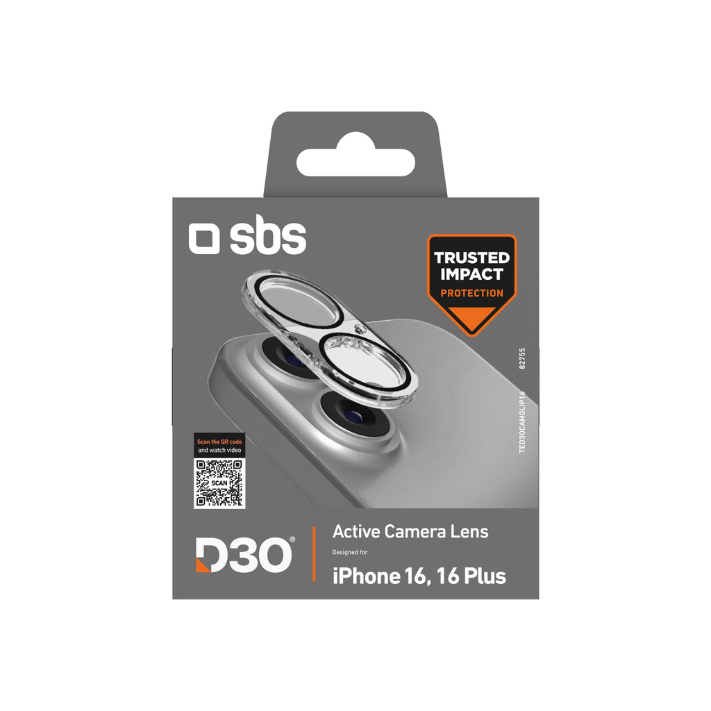 SBS D3O kameros objektyvo stiklas iPhone 16/16 Plus