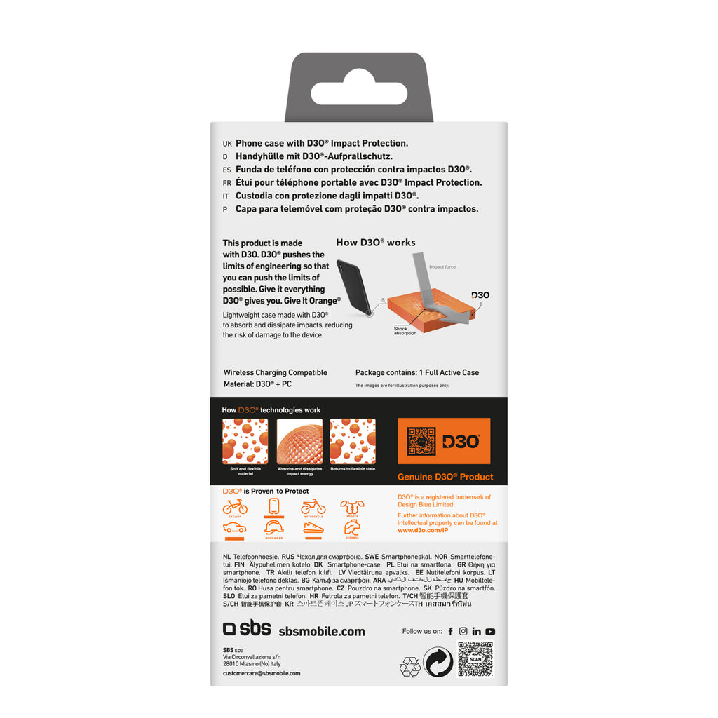 SBS D3O dėklas iPhone 16 Pro Max – juodas