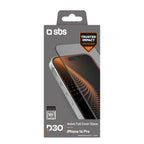 SBS D3O grūdintas stiklas iPhone 16 Pro su rėmeliu
