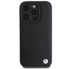 BMW Leather Crossing Lines dėklas iPhone 16 Pro – juodas