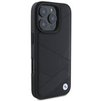 BMW Leather Crossing Lines dėklas iPhone 16 Pro – juodas