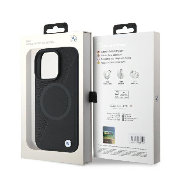 BMW odinis MagSafe dėklas iPhone 16 Pro – juodas