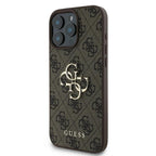 Guess 4G Didelis logotipo dėklas, skirtas iPhone 16 Pro – rudas