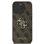 Guess 4G Didelis logotipo dėklas, skirtas iPhone 16 Pro – rudas