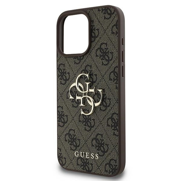 Guess 4G Didelis logotipo dėklas, skirtas iPhone 16 Pro – rudas