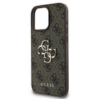 Guess 4G Didelis logotipo dėklas, skirtas iPhone 16 Pro – rudas