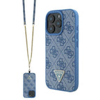 Guess Crossbody 4G dėklas iPhone 16 Pro – mėlynas