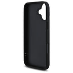 Guess Quilted Metal Logo dėklas iPhone 16 Plus – juodas