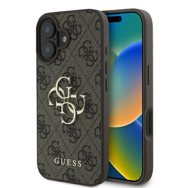 Guess 4G Big Logo dėklas iPhone 16 – rudas -- iPhone 16