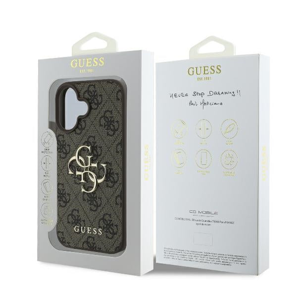 Guess 4G Big Logo dėklas iPhone 16 – rudas -- iPhone 16
