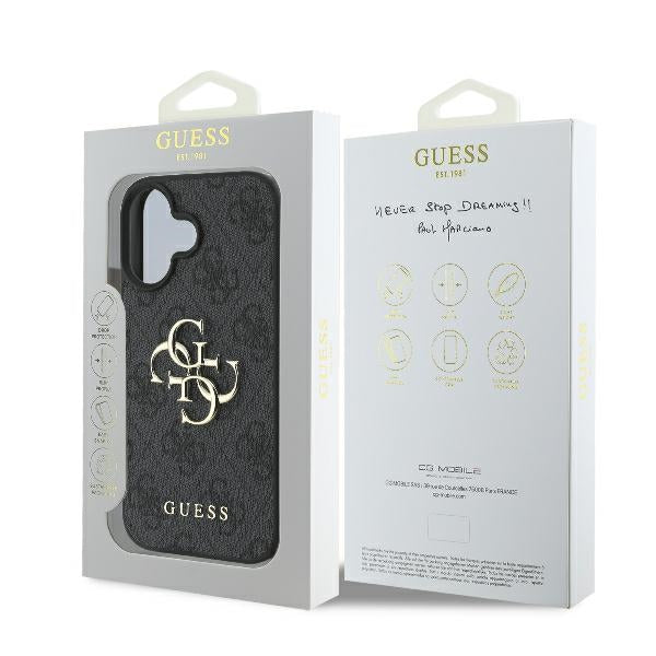 Guess 4G Big Logo dėklas iPhone 16 – Juodas -- iPhone 16