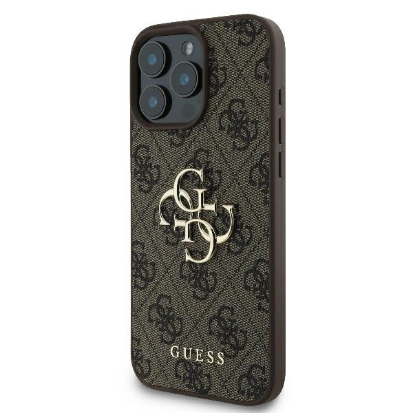 Guess 4G Big Logo dėklas iPhone 16 Pro Max – rudas -- iPhone 16 Pro Max