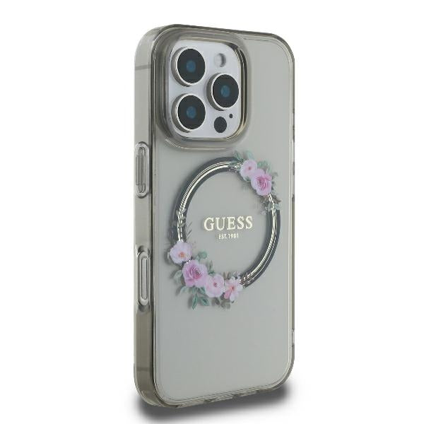 Guess MagSafe dėklas iPhone 16 Pro – juodas