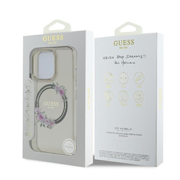 Guess MagSafe dėklas iPhone 16 Pro – juodas