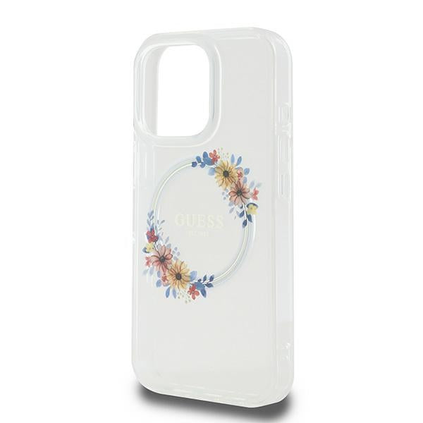 Guess MagSafe dėklas iPhone 16 Pro – skaidrus
