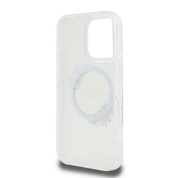 Guess MagSafe dėklas iPhone 16 Pro – skaidrus