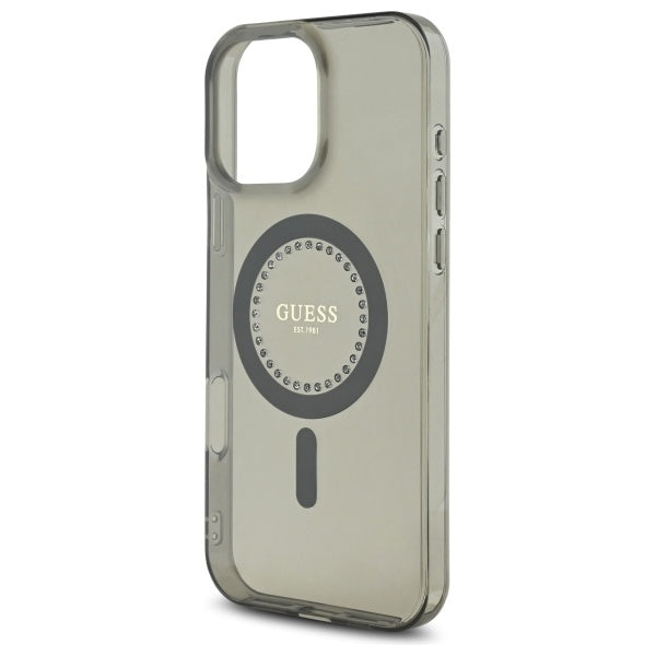 Guess MagSafe dėklas iPhone 16 Pro – juodas