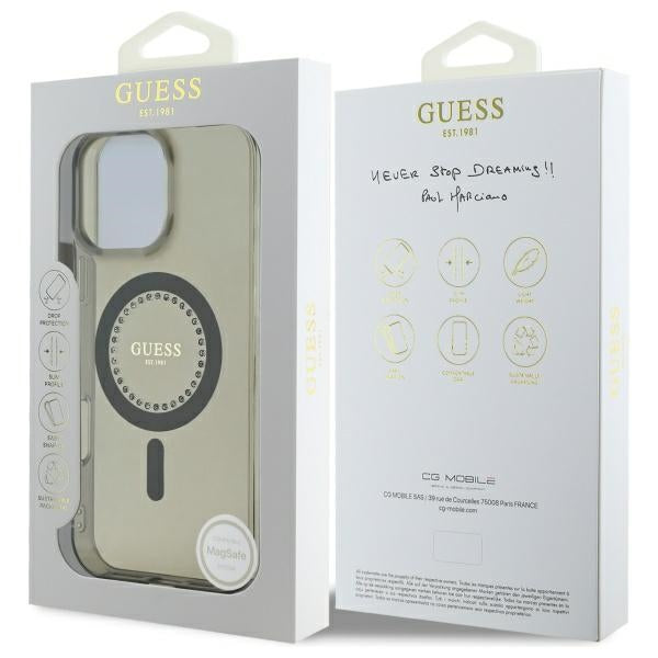 Guess MagSafe dėklas iPhone 16 Pro – juodas