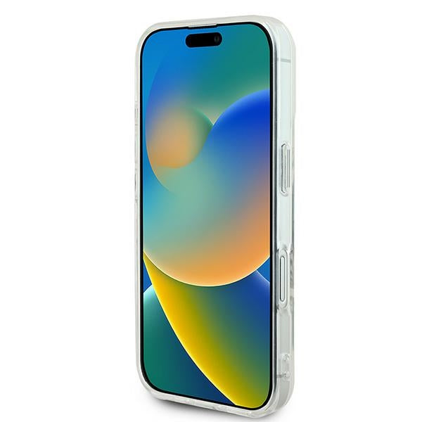 Guess MagSafe dėklas iPhone 16 Plus – baltas, su kristalais