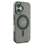 Guess IML Rhinestones MagSafe dėklas iPhone 16 Plus – juodas