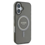 Guess MagSafe dėklas iPhone 16 – juodas, IML Glitter Circle