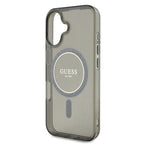 Guess MagSafe dėklas iPhone 16 – juodas, IML Glitter Circle