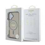 Guess MagSafe dėklas iPhone 16 – juodas, IML Glitter Circle