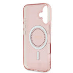 Guess MagSafe dėklas iPhone 16 – rožinis, su cirkoniais