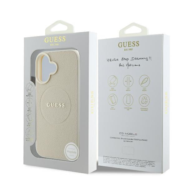 Guess MagSafe dėklas iPhone 16 – smėlio