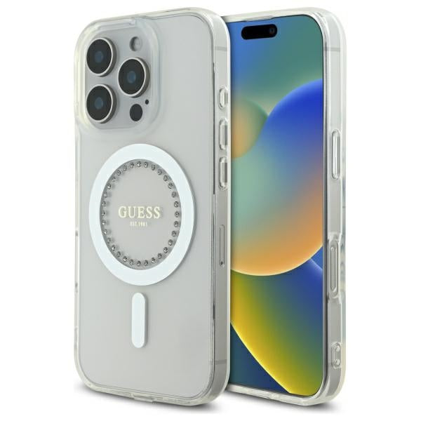 Guess MagSafe dėklas iPhone 16 Pro Max – baltas -- iPhone 16 Pro Max